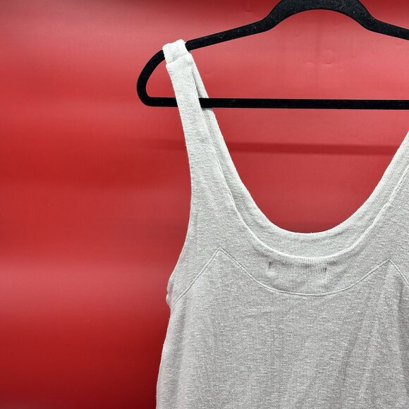 Free People Beach Be Happy Pinafore Size Medium Beige Sleeveless Midi Dress FLAW - Picture 15 of 16